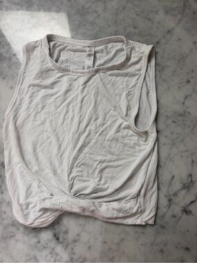 ALO Yoga White Twist-Front Tank Top